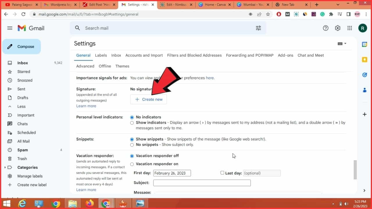 How to create an email Signature in Gmail with social media links
