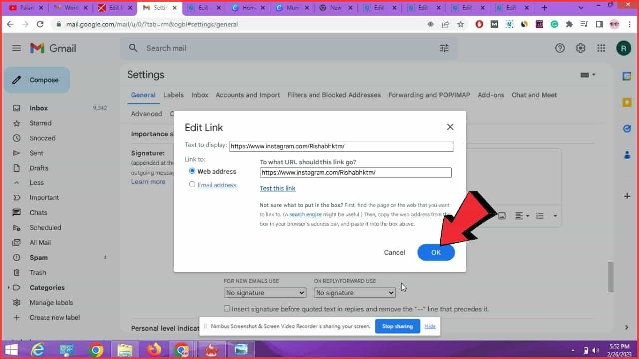 How to Add Instagram Link to Gmail Signature