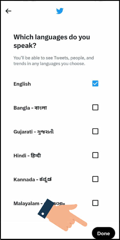 how to change twitter language