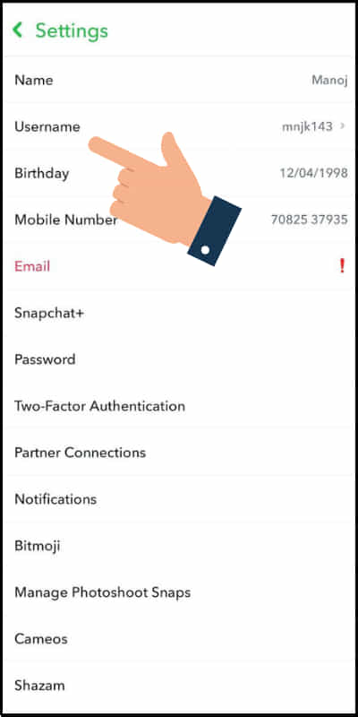 how to change snapchat username