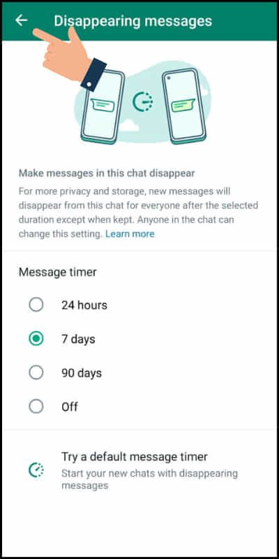 how to turn off disappearing messages in whatsapp