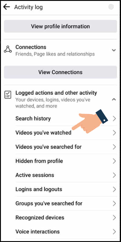 how to find recent watched videos on facebook